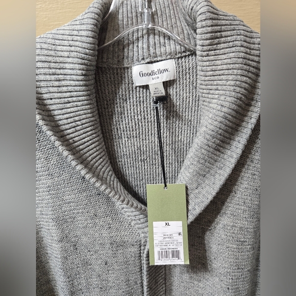Goodfellow & Co Gray Button Front Knit Collared Cardigan Sweater NWT Size: XL - Picture 4 of 4